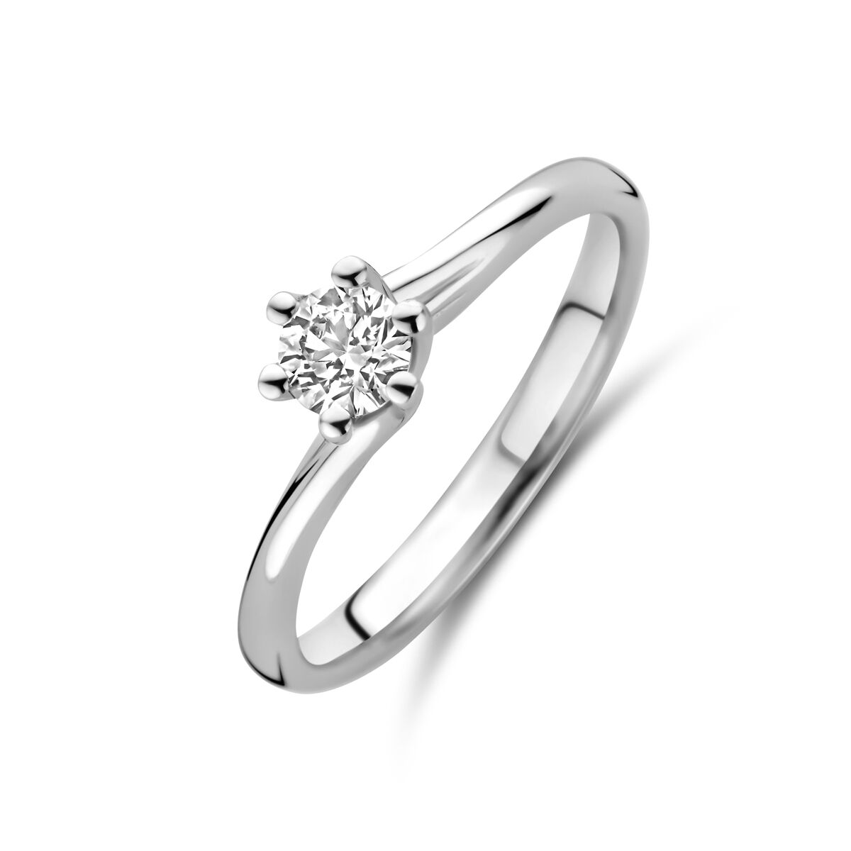Bague en or blanc 14K avec un diamant lab-grown de 0,30 ct, serti de manière délicate.