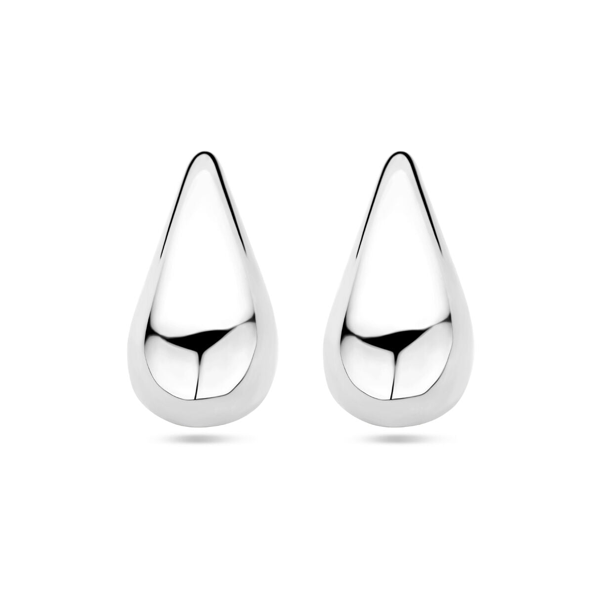 puces d'oreilles goutte argent rhodié