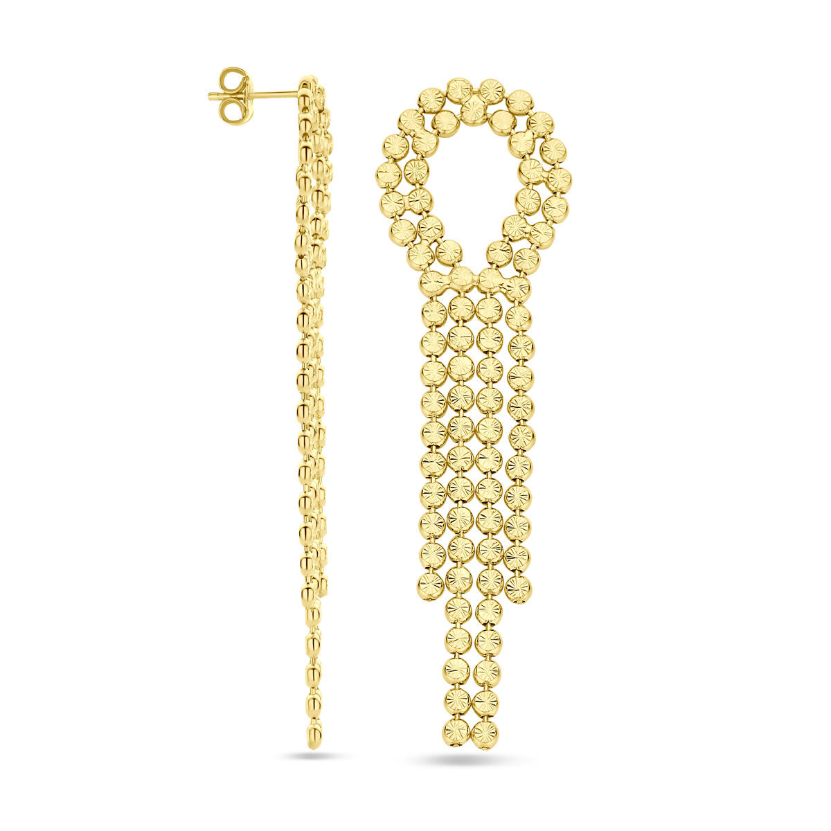 Collection Van der Kooij - boucles d'oreilles diamantées 72 mm 1 micron argent plaqué or (jaune)