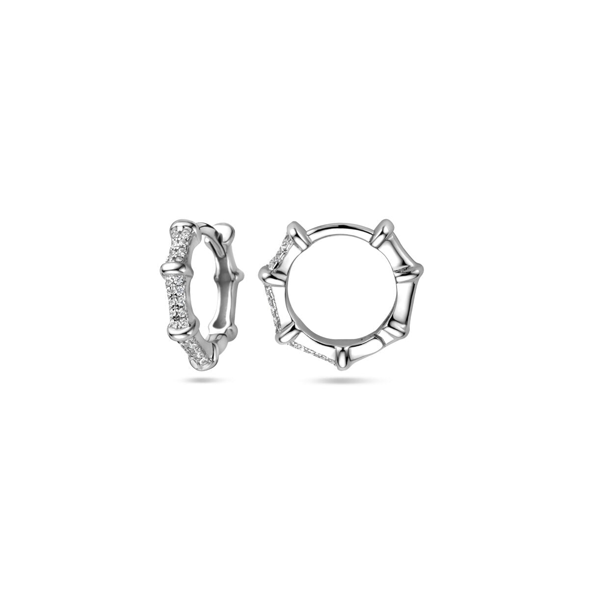 créoles zircone 13 mm argent rhodié