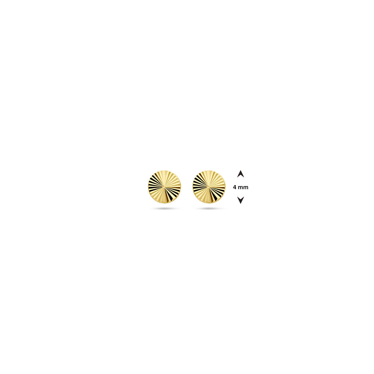 puces d'oreilles diamantées 4,0 mm or jaune