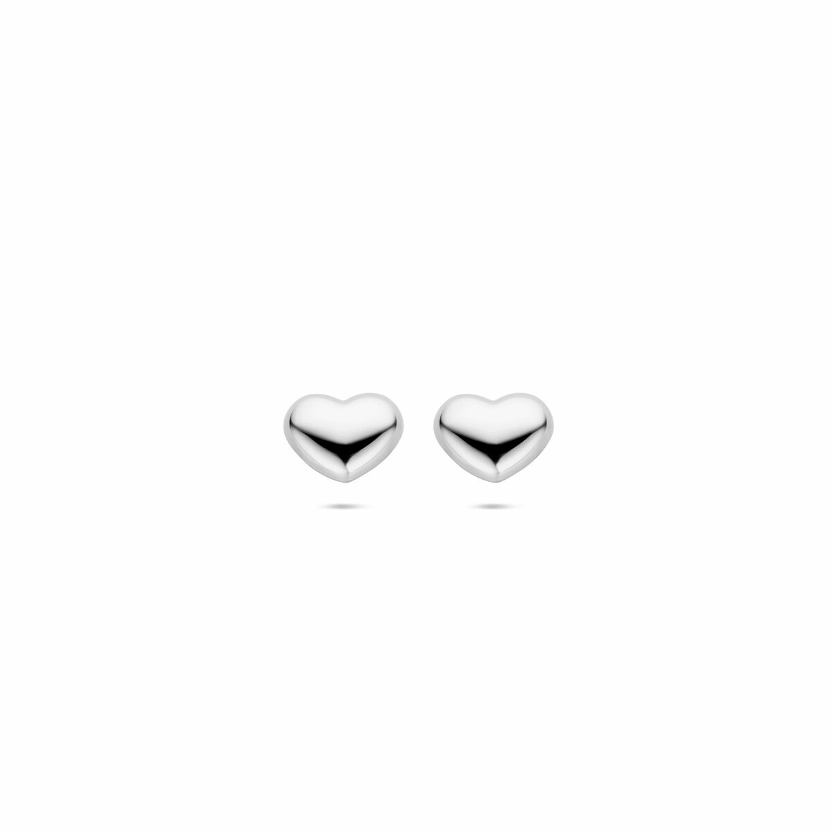 Boucles d'oreilles en forme de cœur, en argent rhodié, de 8,5 mm.