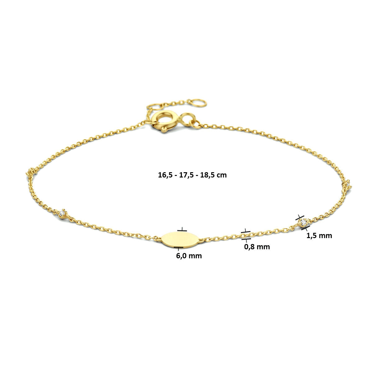 Bracelet en or pour femme zircone 14K