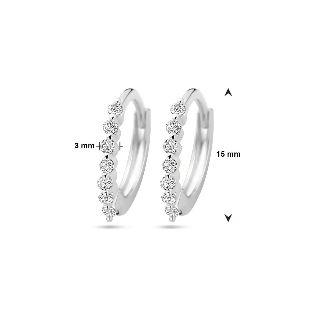 créoles zircone argent rhodié