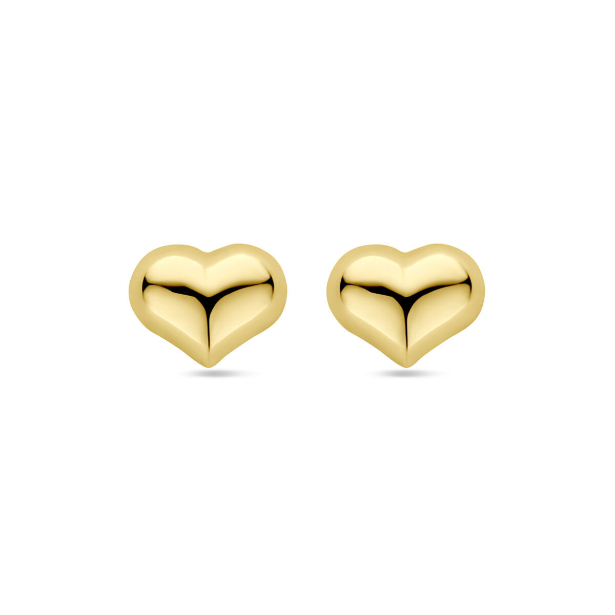 puces d'oreilles cœur 5,5 mm or jaune 14K