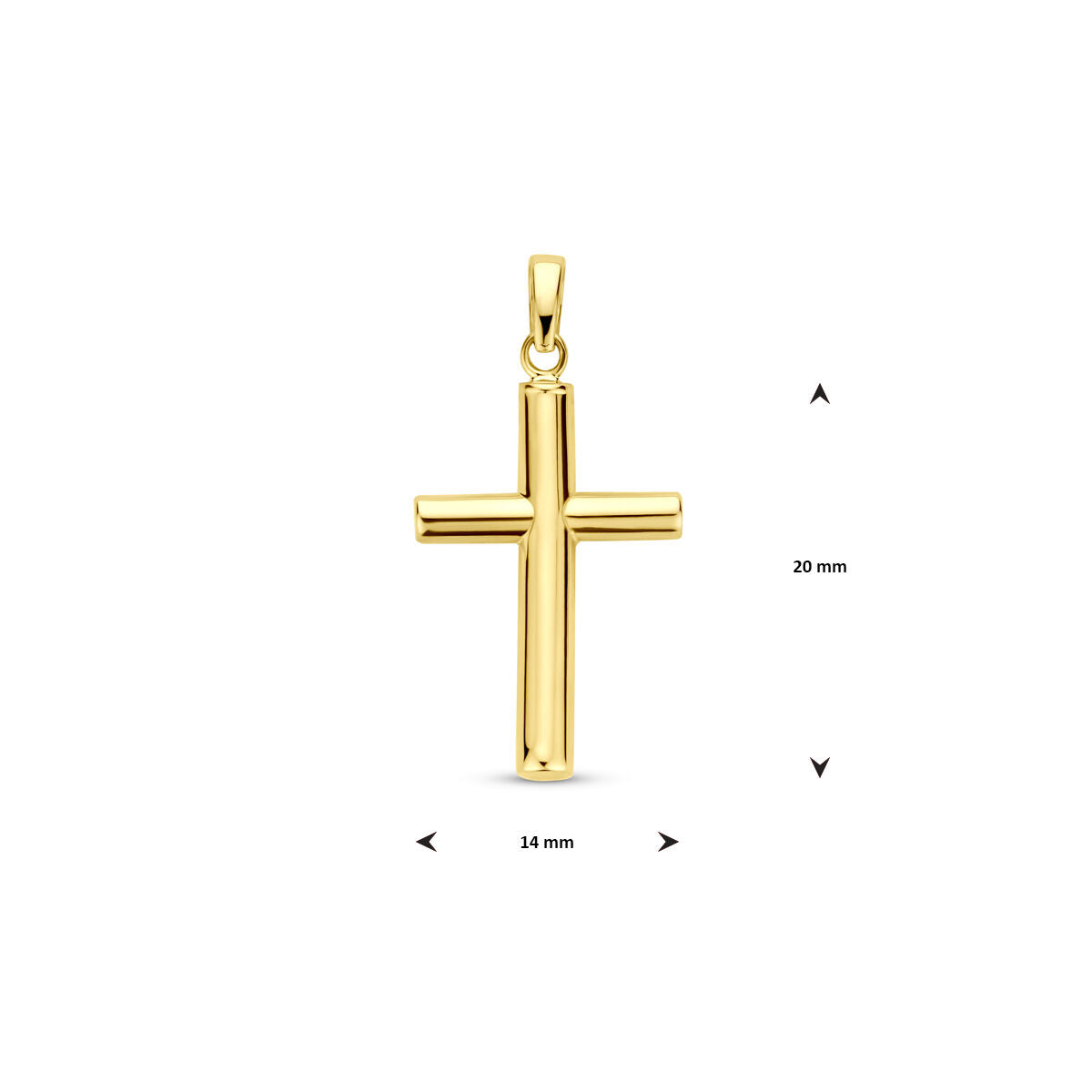 pendentif croix 28 mm or jaune