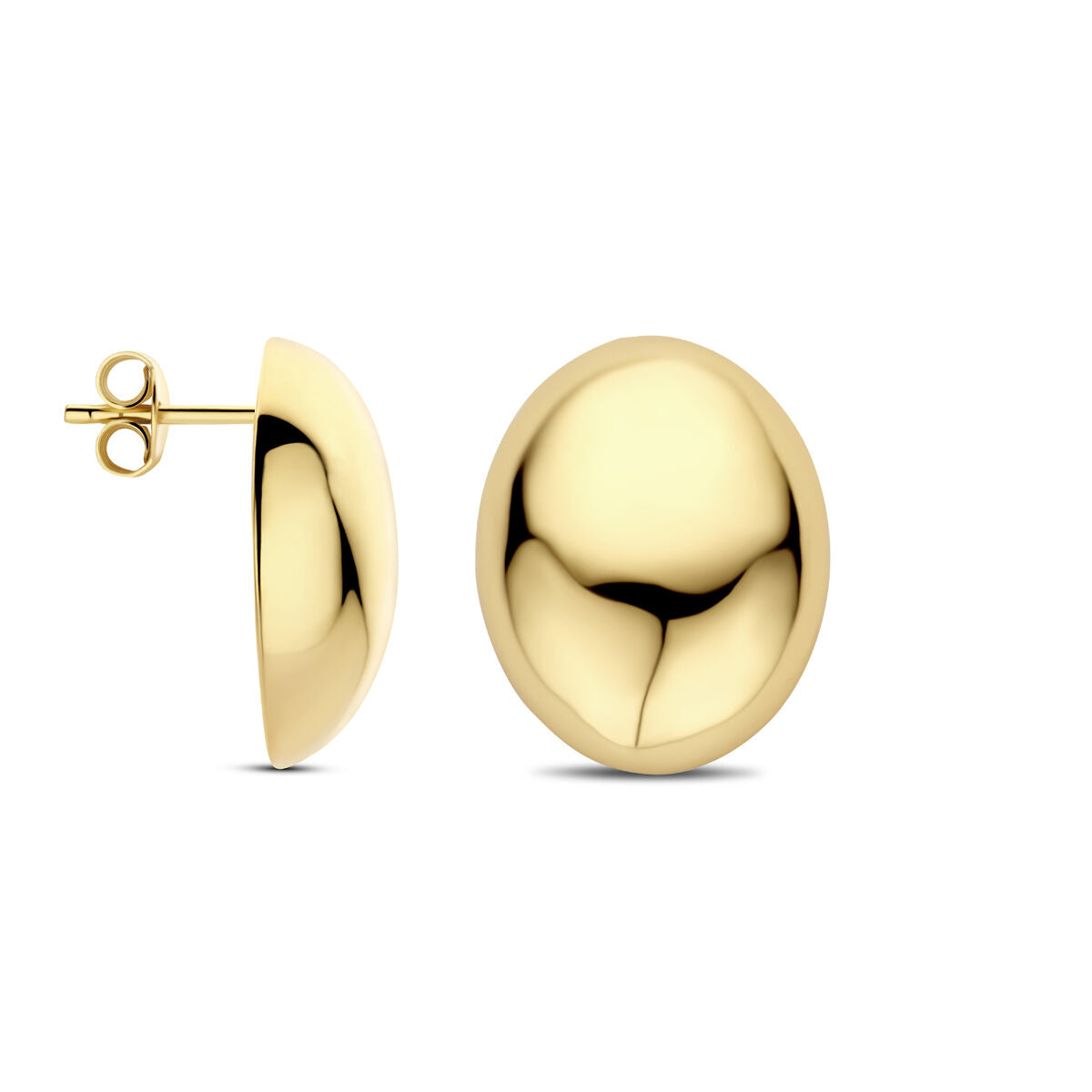 puces d'oreilles 20 mm 1 micron argent plaqué or (jaune)