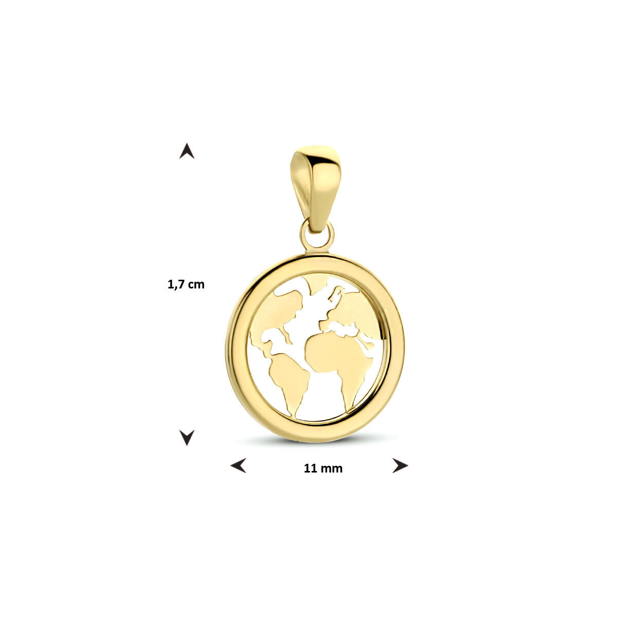 pendentif monde 14K or jaune