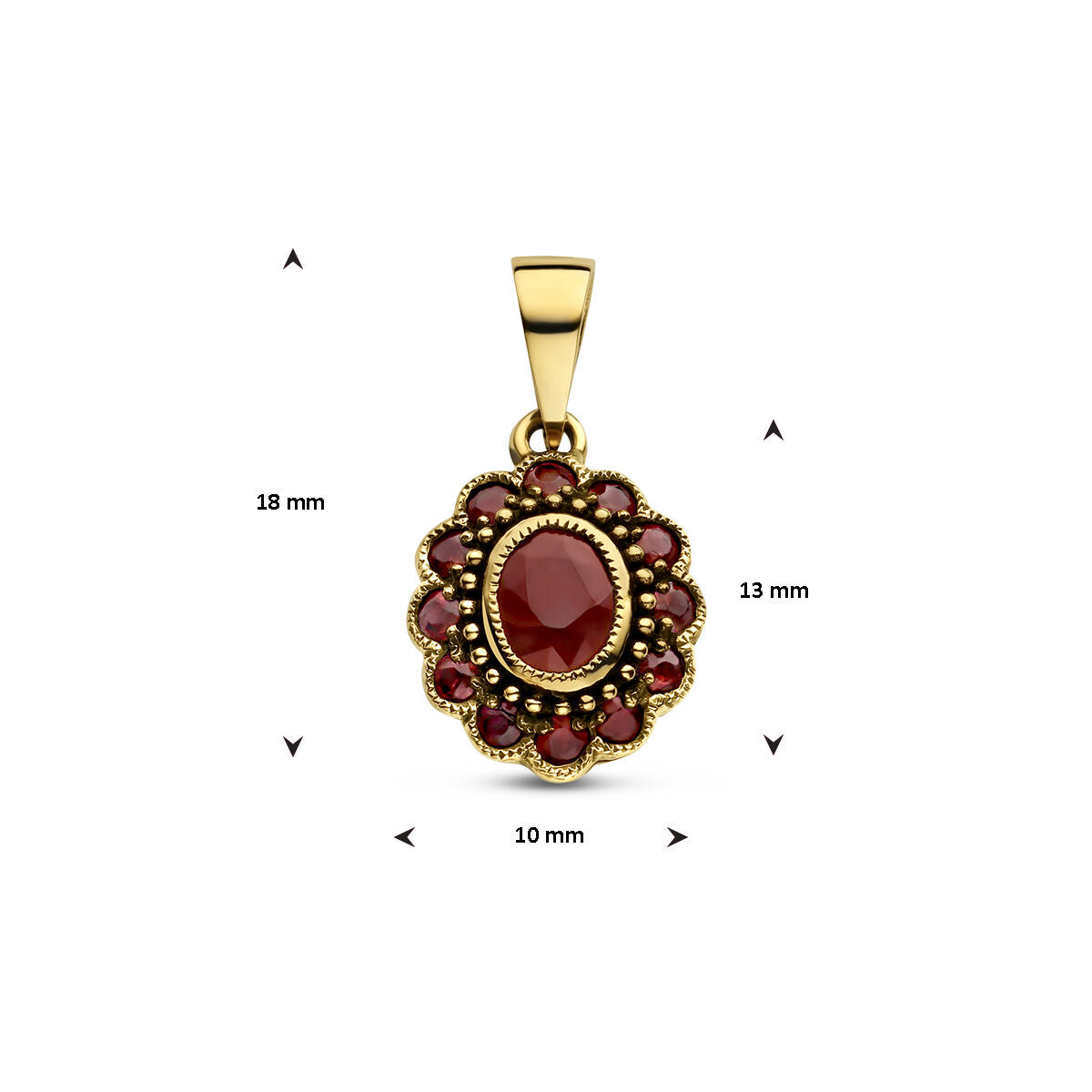 pendentif rubis or jaune 14K