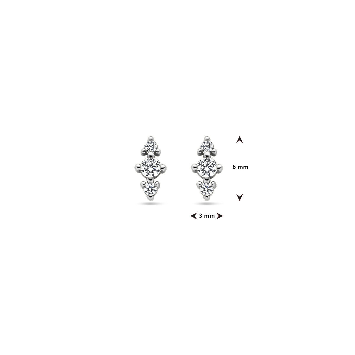 puces d'oreilles zircone argent rhodié