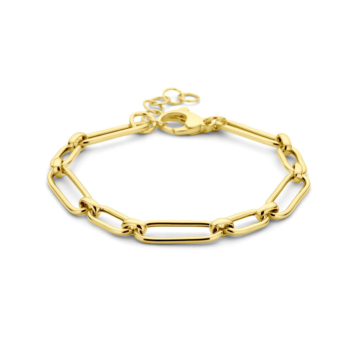Bracelet en argent doré de 6,0 mm, longueur de 17 + 2 cm, avec maillons allongés.