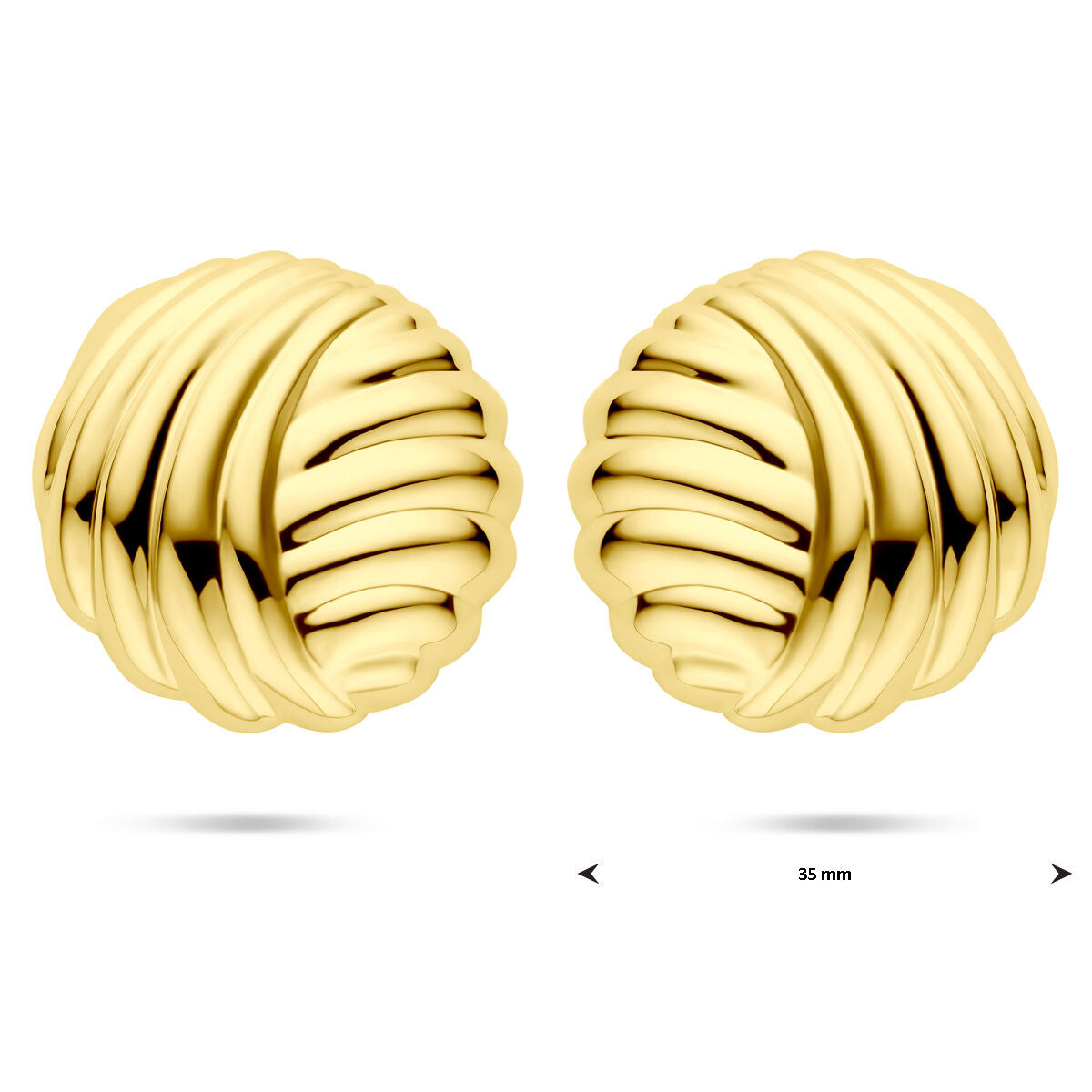 puces d'oreilles 35 mm 1 micron argent plaqué or (jaune)