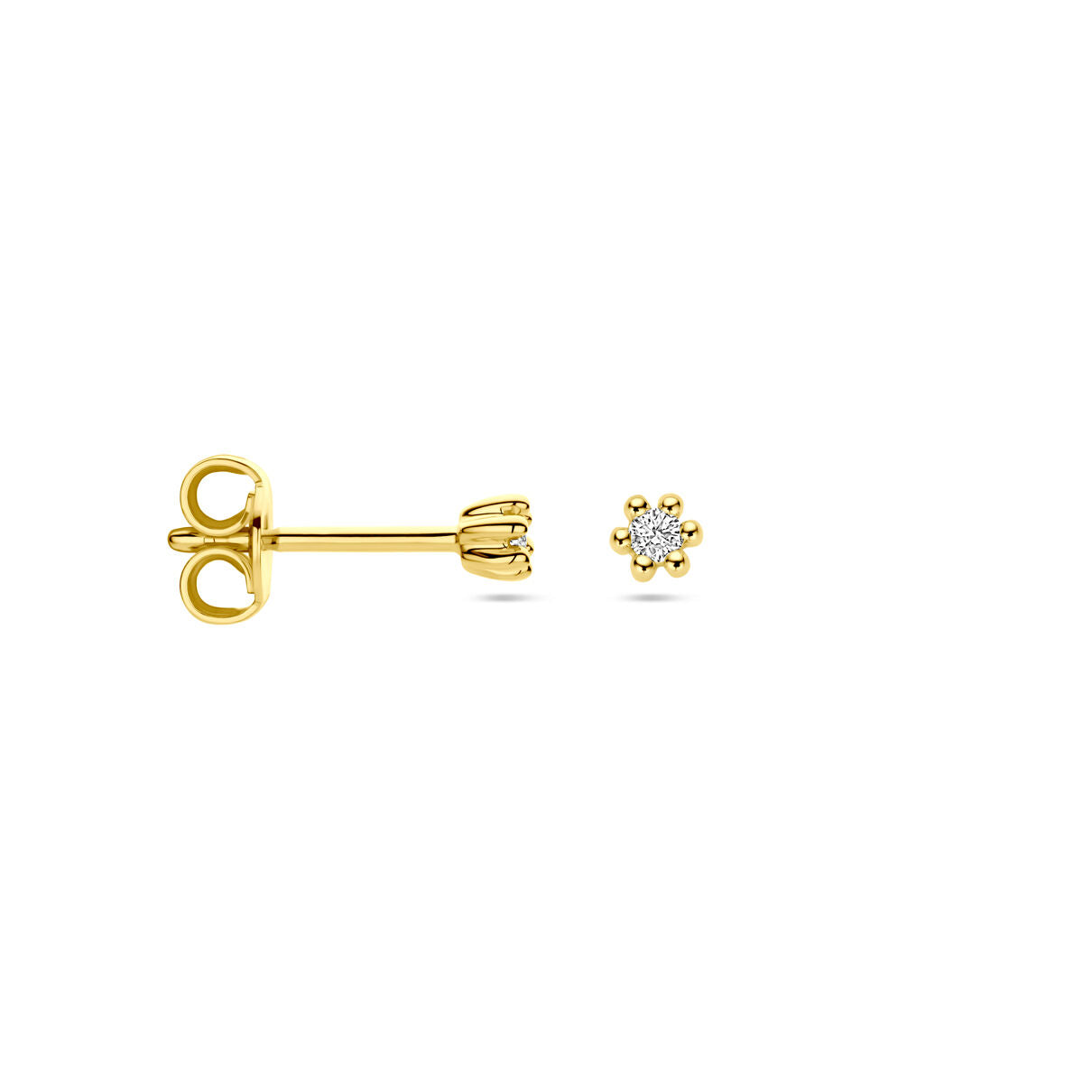 puces d'oreilles diamant 0.04ct (2x 0.02ct) h p1 or jaune 14K