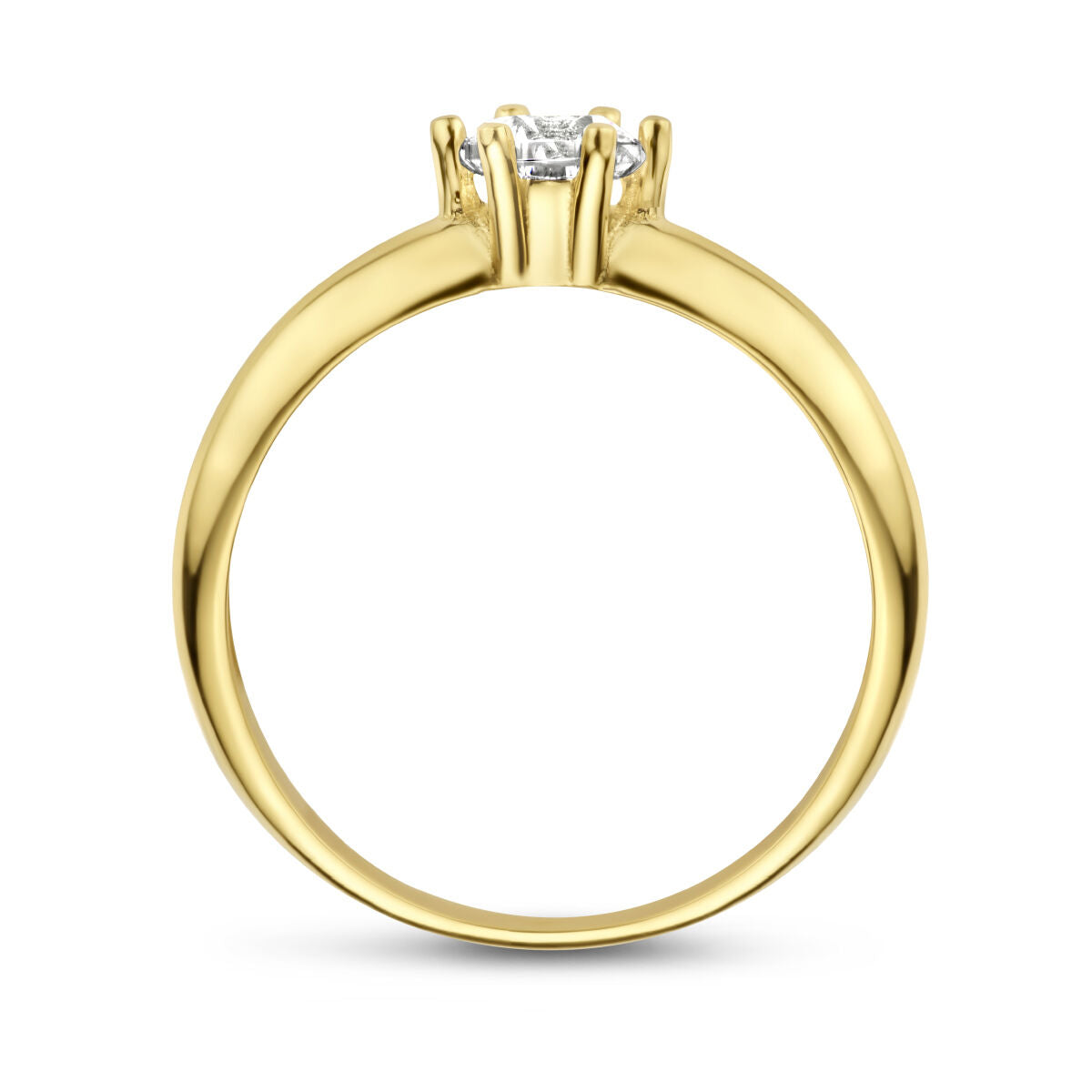 bague zircone 14K or jaune