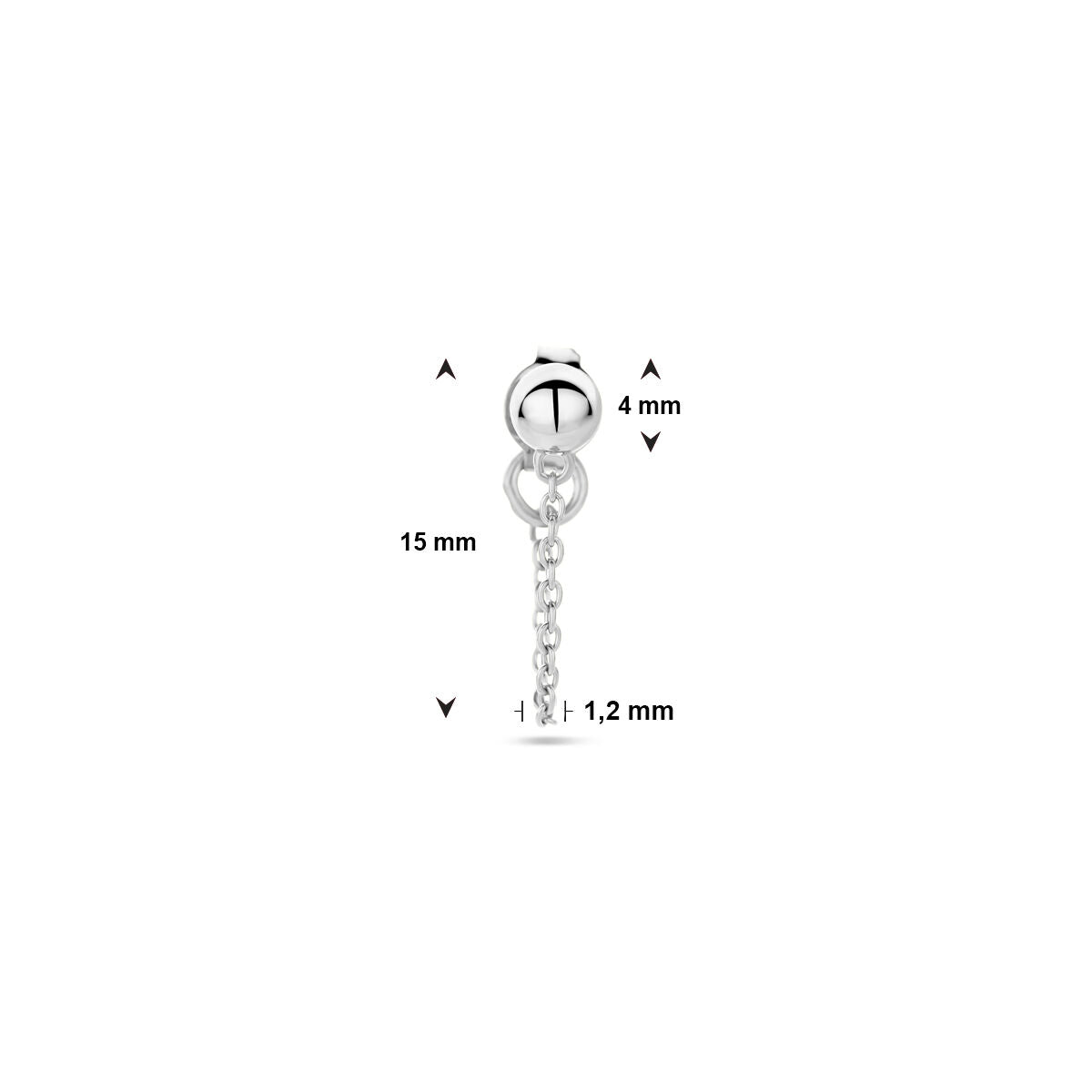puce d'oreille demi-sphérique à l'unité argent rhodié