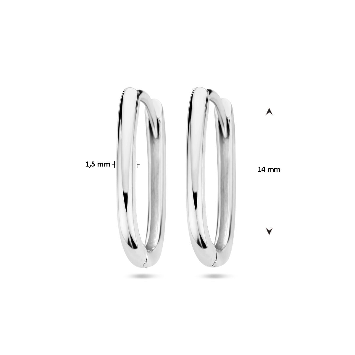 créoles paperclip 14K or blanc