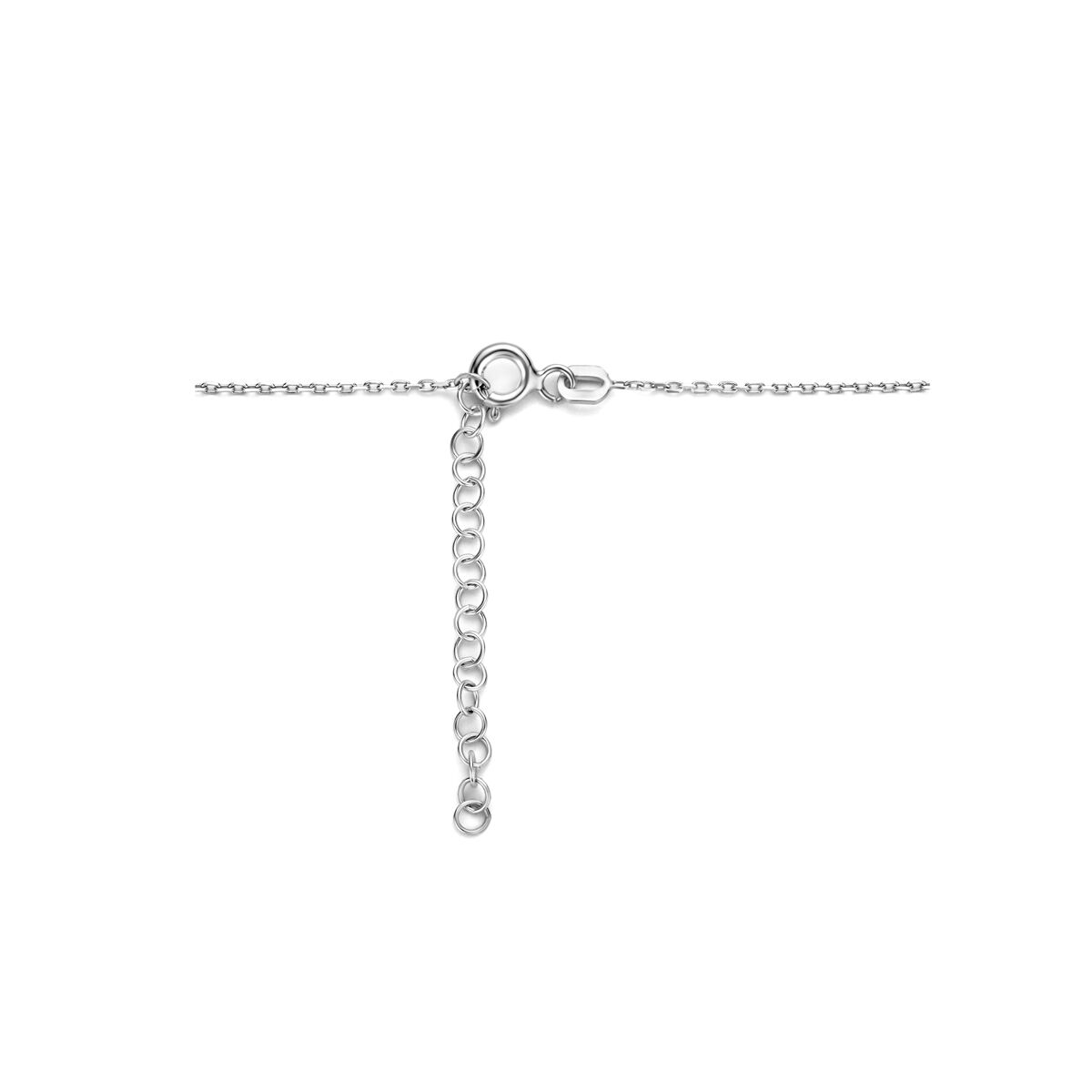 collier entre maillons zircone 42 - 45 cm argent rhodié