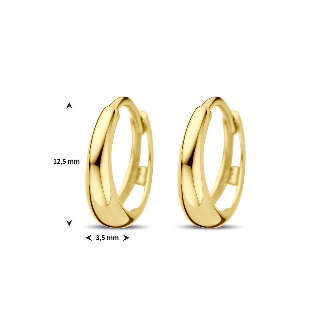 klapoorringen 12,5 mm 14K geelgoud