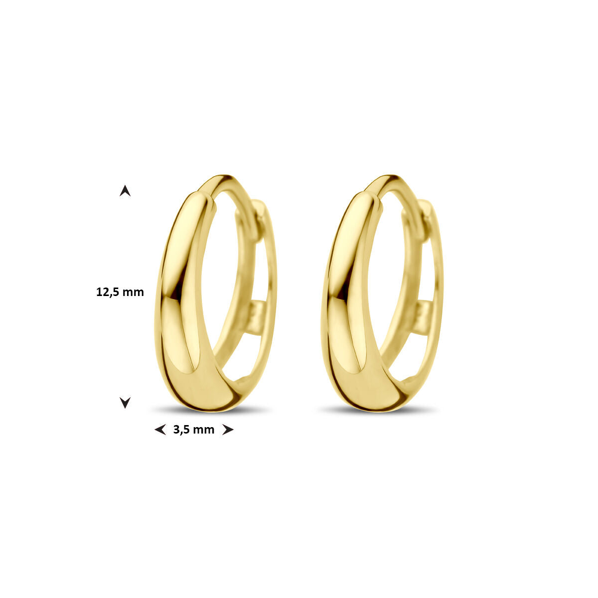 créoles 12,5 mm or jaune