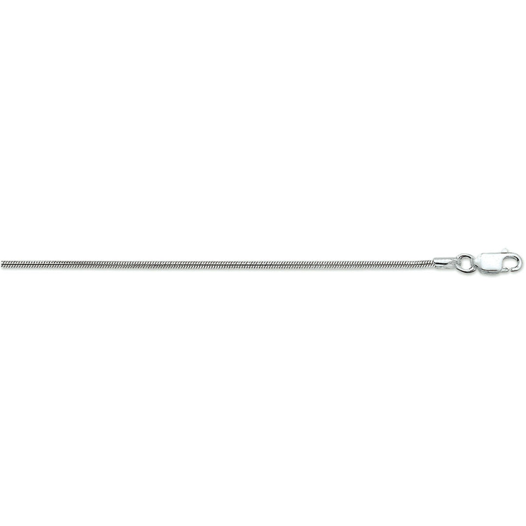 bracelet serpent rond 1,6 mm 18 cm argent rhodié