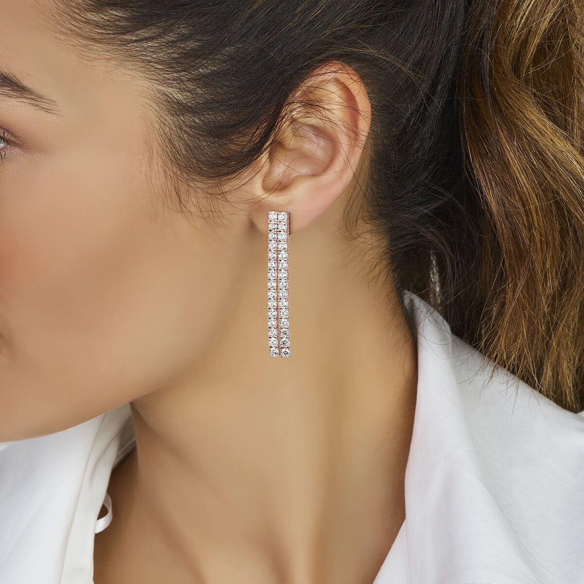 boucles d'oreilles zircone argent rhodié