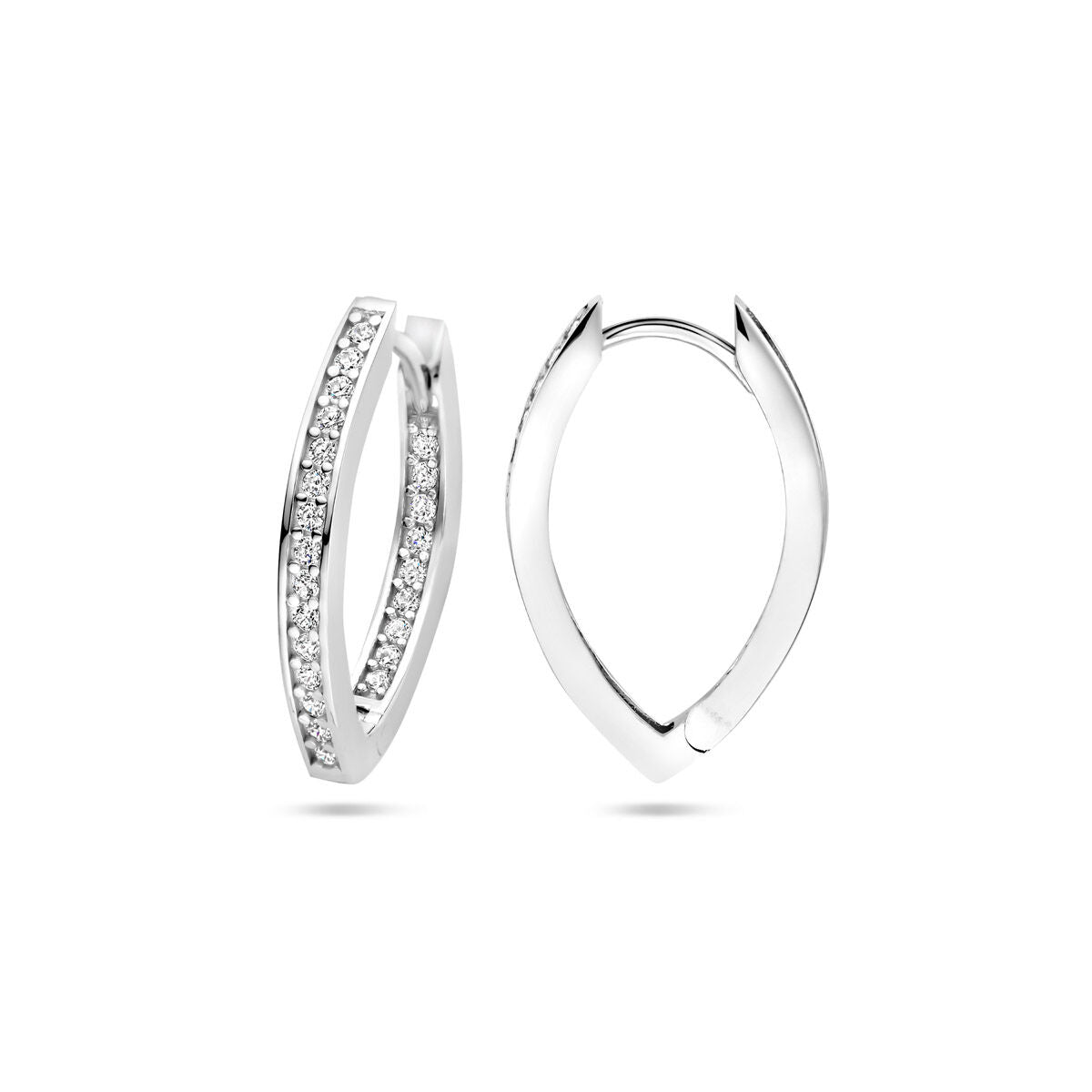 créoles zircone 21 mm argent rhodié