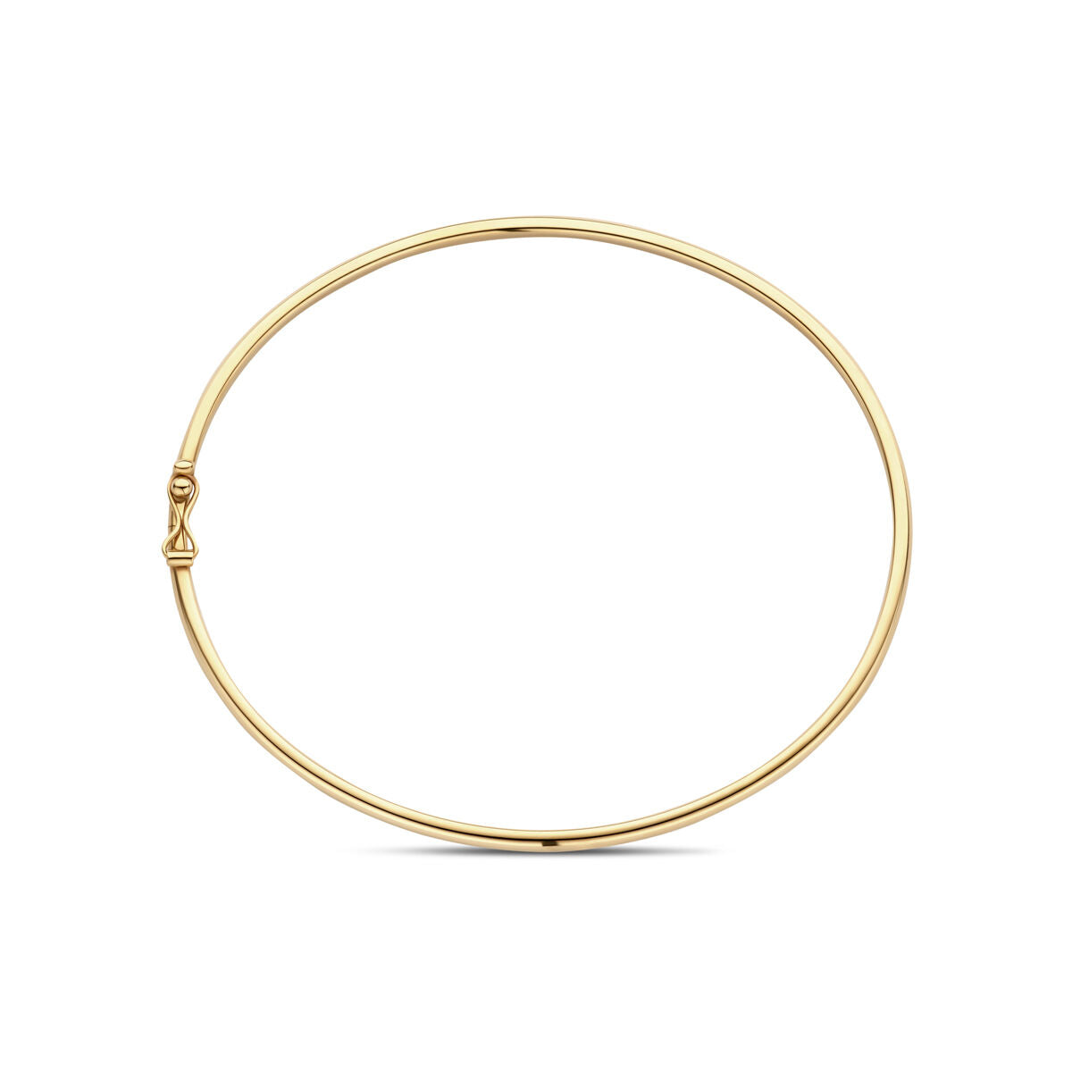 Bracelet jonc en or jaune 14K, forme ronde, diamètre de 60 mm et épaisseur de 2,4 mm.