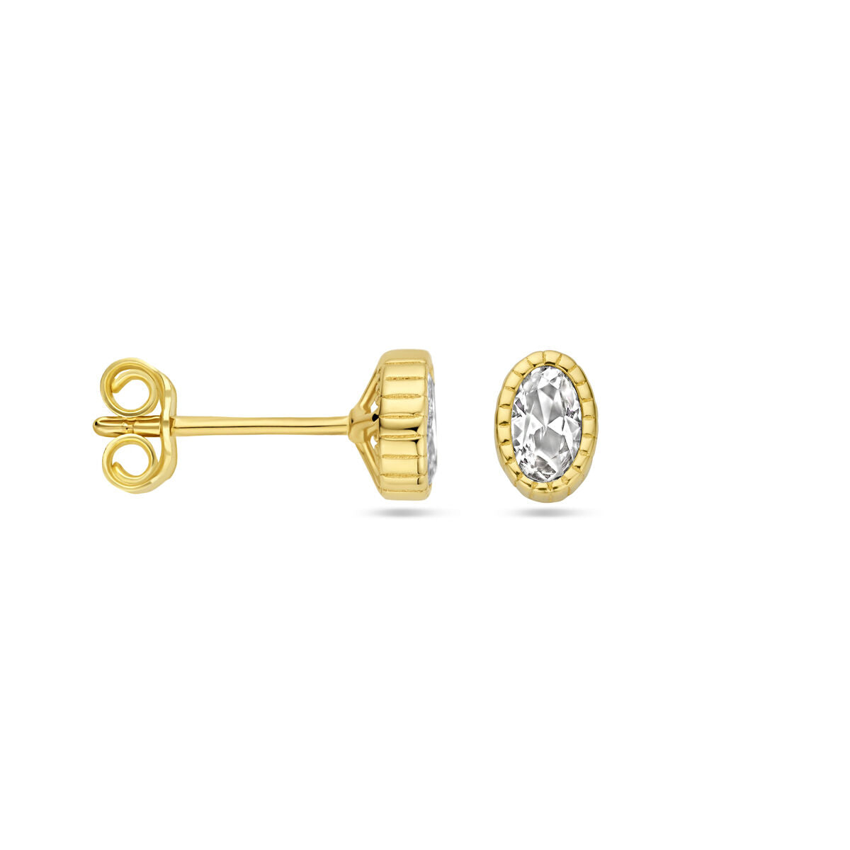 puces d'oreilles zircone 14K or jaune