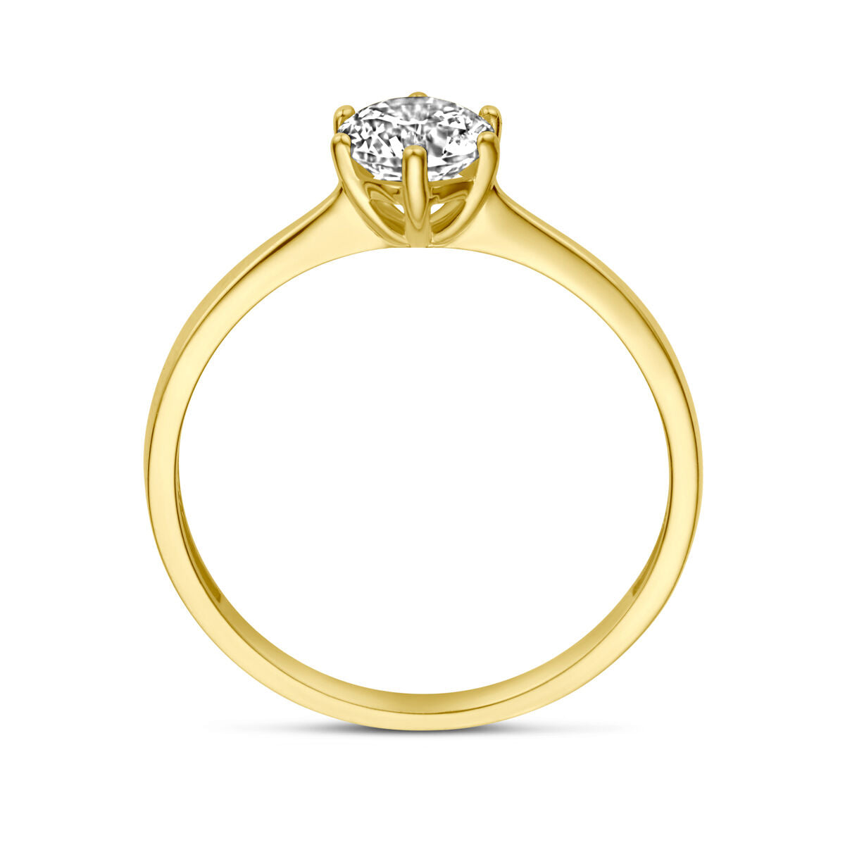 bague zircone 14K or jaune
