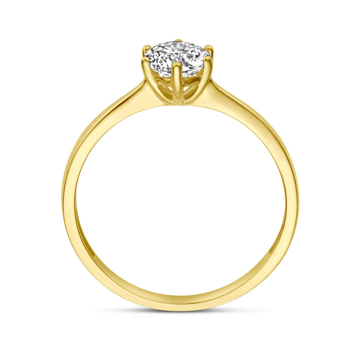 ring zirkonia 14K geelgoud