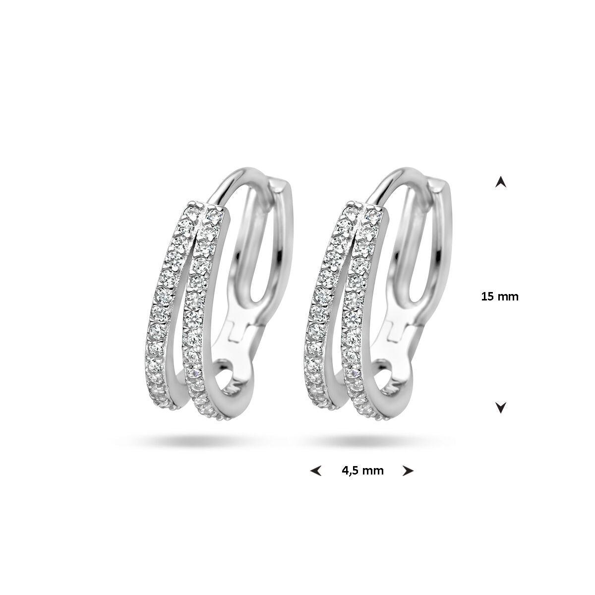 créoles zircone argent rhodié