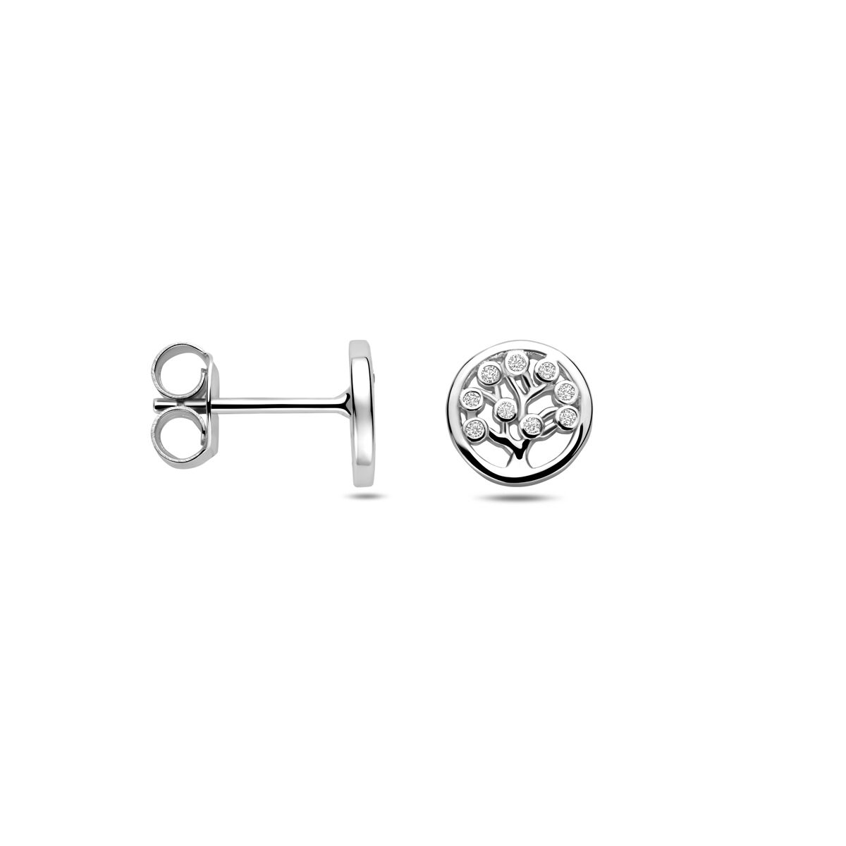 Puces d'oreilles en argent avec zircone – rhodié argent 925