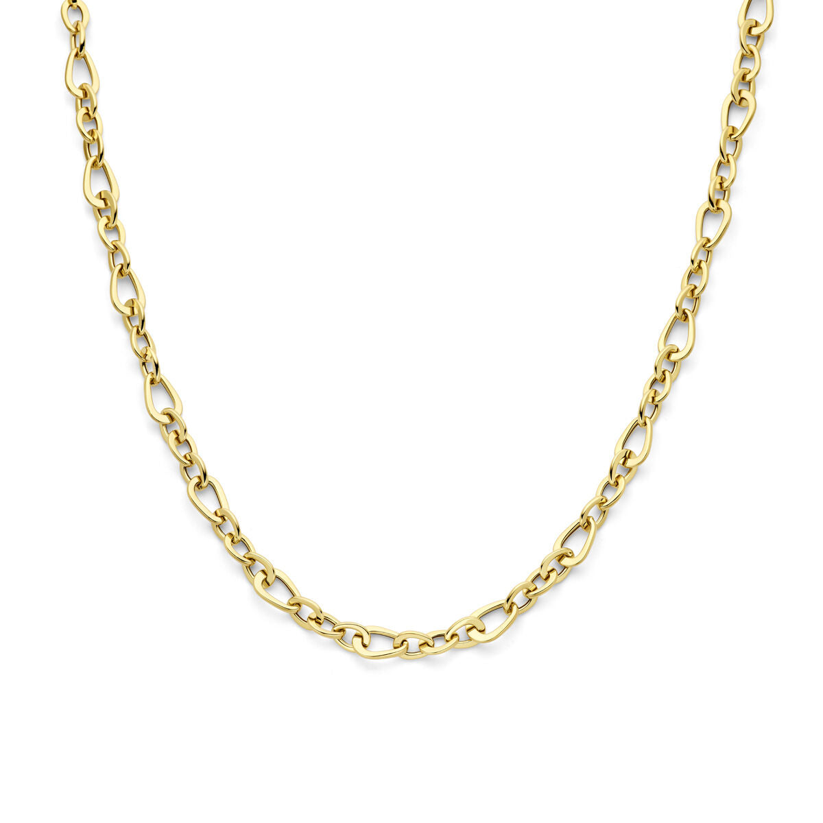 Collier en or jaune 14K de 45 cm avec maillons ovales.