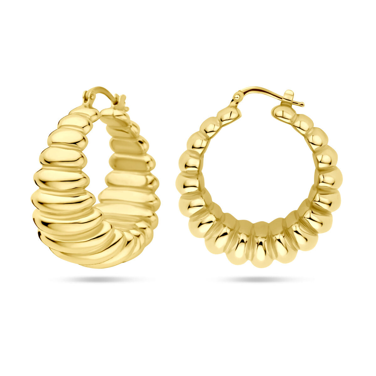 créoles 34 mm 1 micron argent plaqué or (jaune)