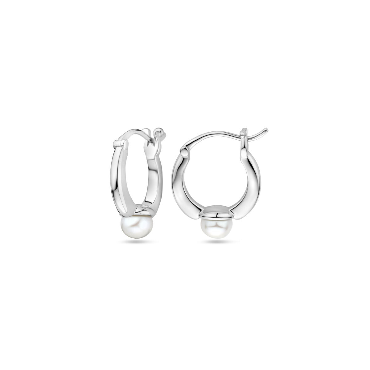 créoles perle 20 mm argent rhodié