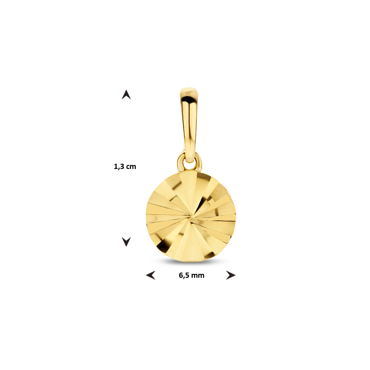 pendentif rond gediamanté or jaune 14K