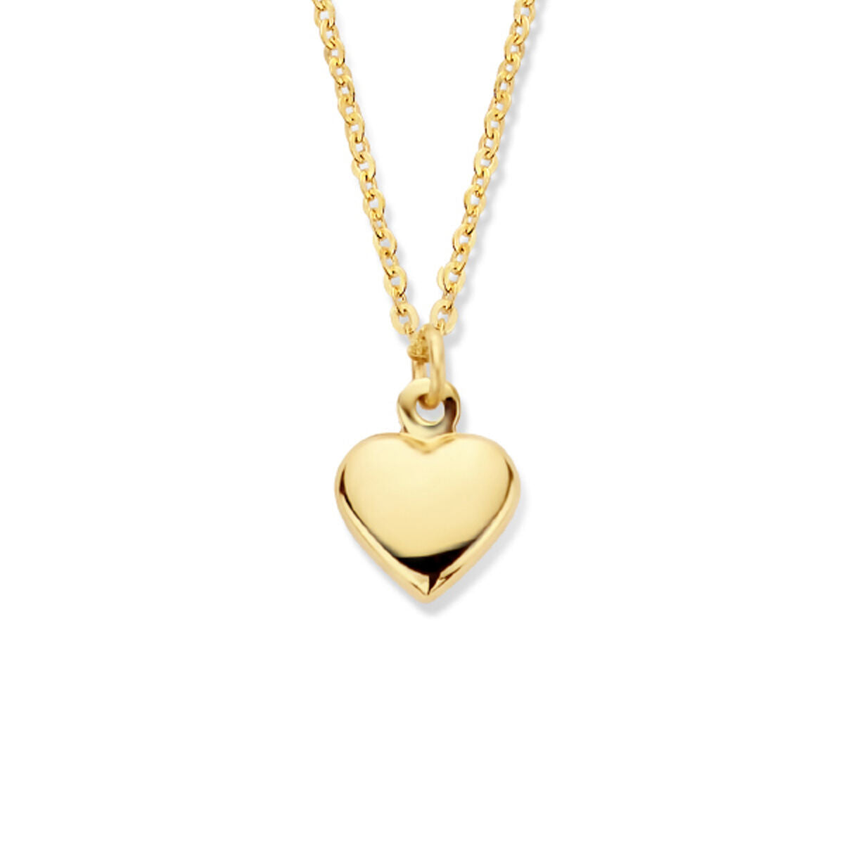 Collier en or 14K avec pendentif en forme de cœur.