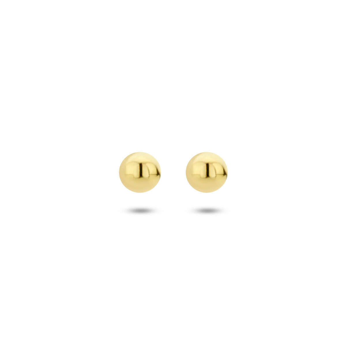 Boucles d'oreilles en argent doré, forme de boule, finition brillante.