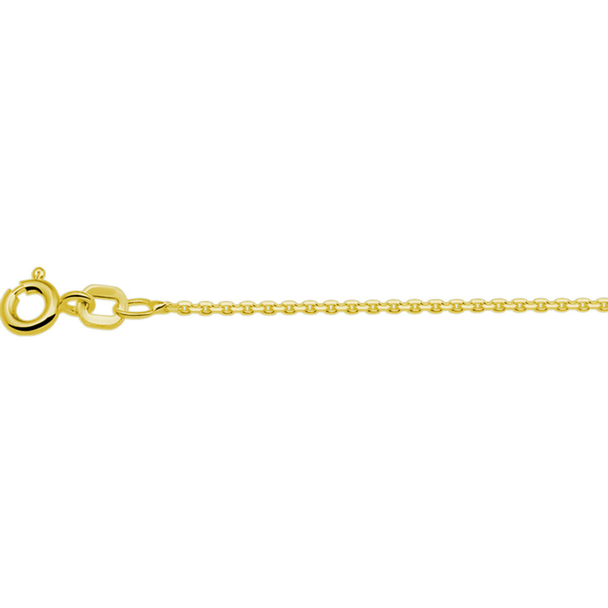 Collier en argent doré de 3 microns, chaîne ancrée de 1,1 mm avec fermoir.