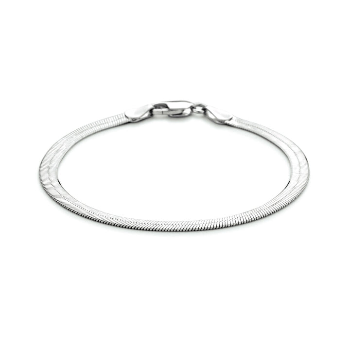 armband plat 4,5 mm zilver gerhodineerd