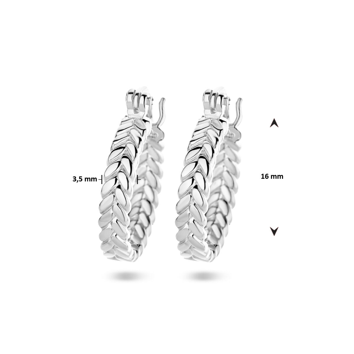 créoles motif de ressort argent rhodié