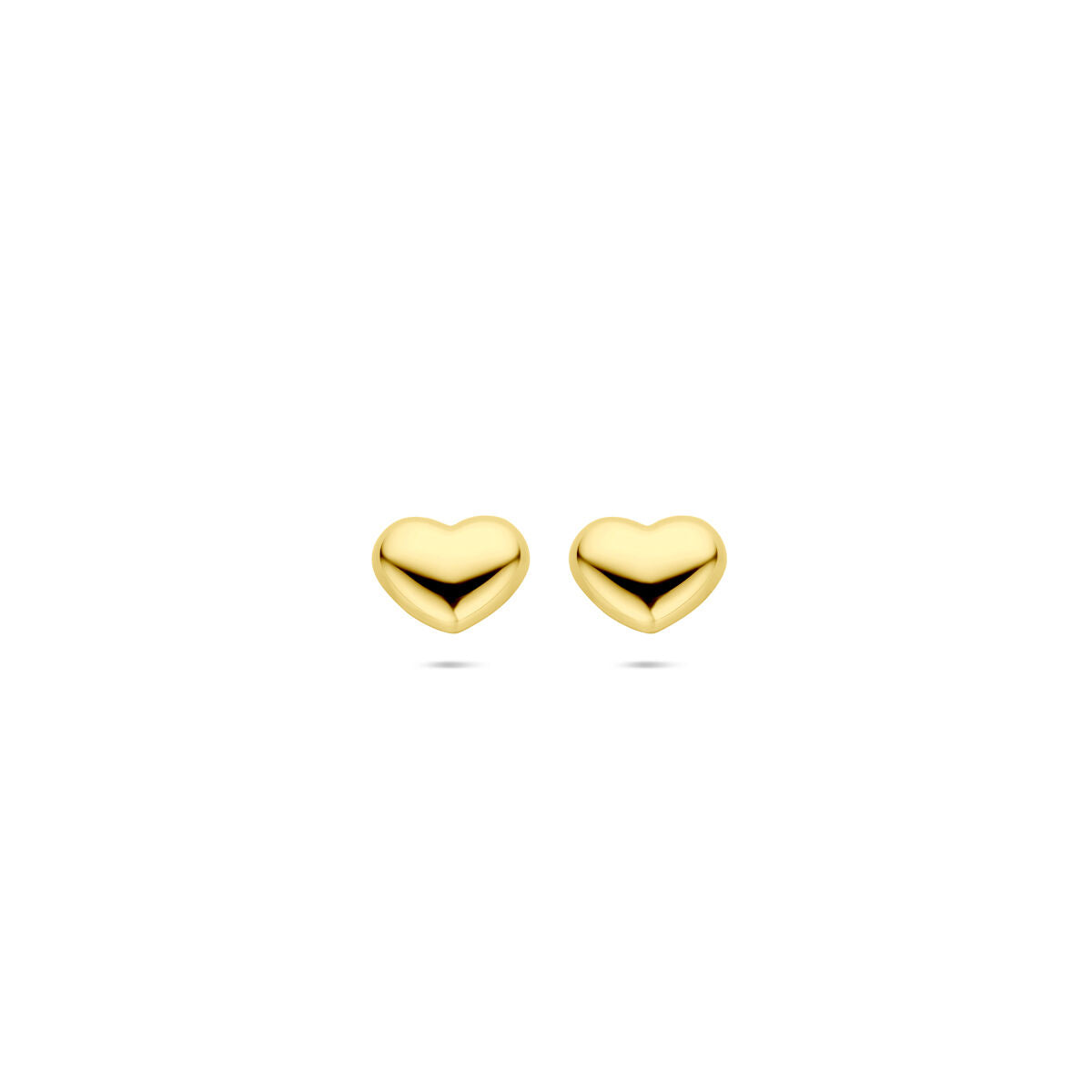 puces d'oreilles cœur 8,5 mm 1 micron argent plaqué or (jaune)