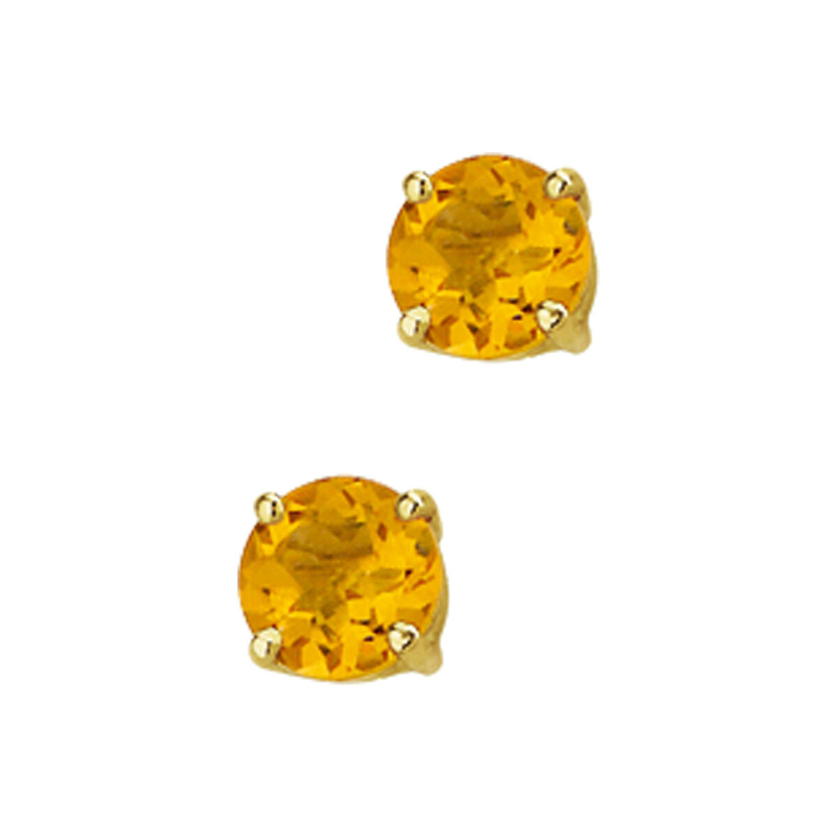 Boucles d'oreilles en citrine avec monture en or jaune 14 carats.
