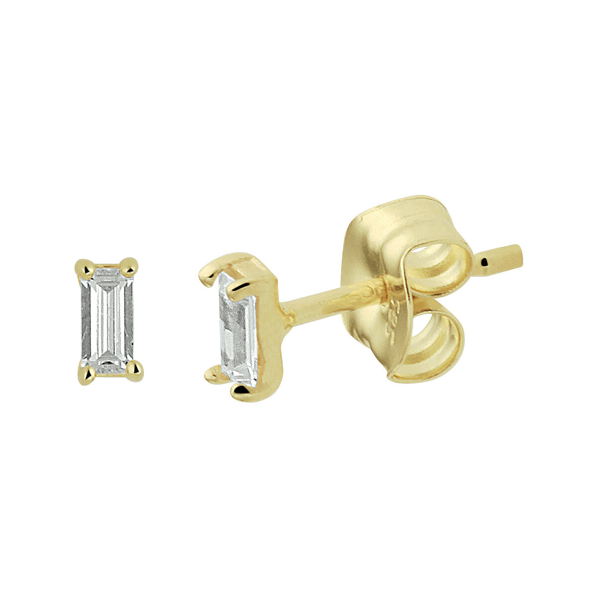puces d'oreilles zircone 14K or jaune
