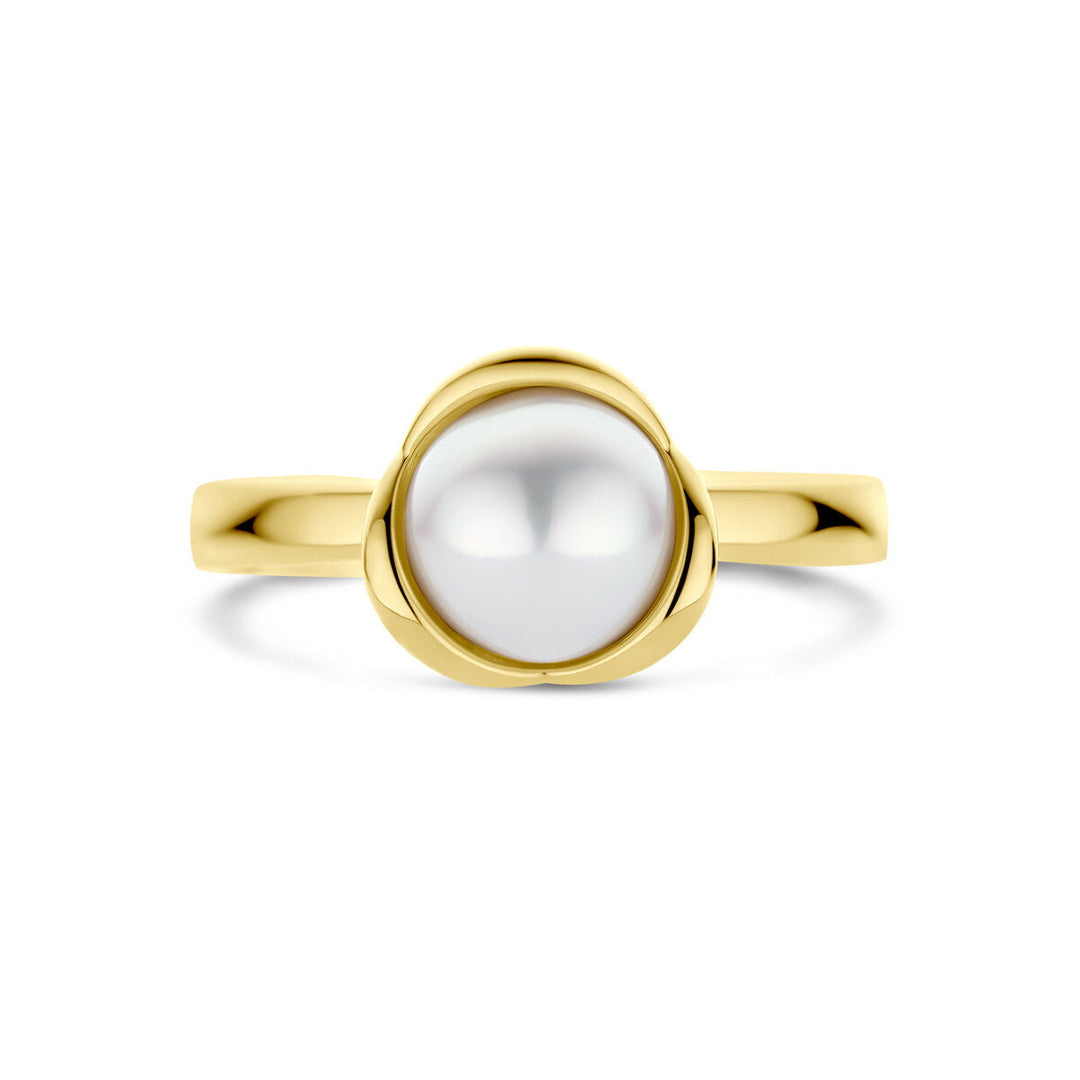 Tulip ring parel 14K geelgoud
