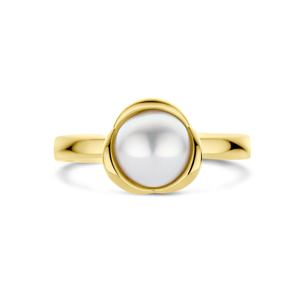 Bague Tulipe perle or jaune 14K