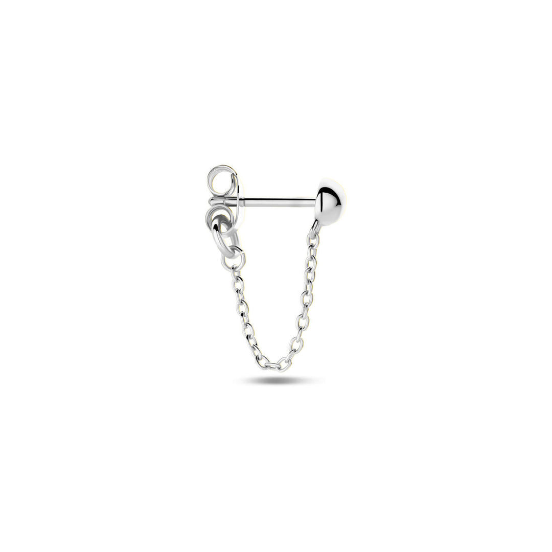 oorknop half-bol per stuk zilver gerhodineerd