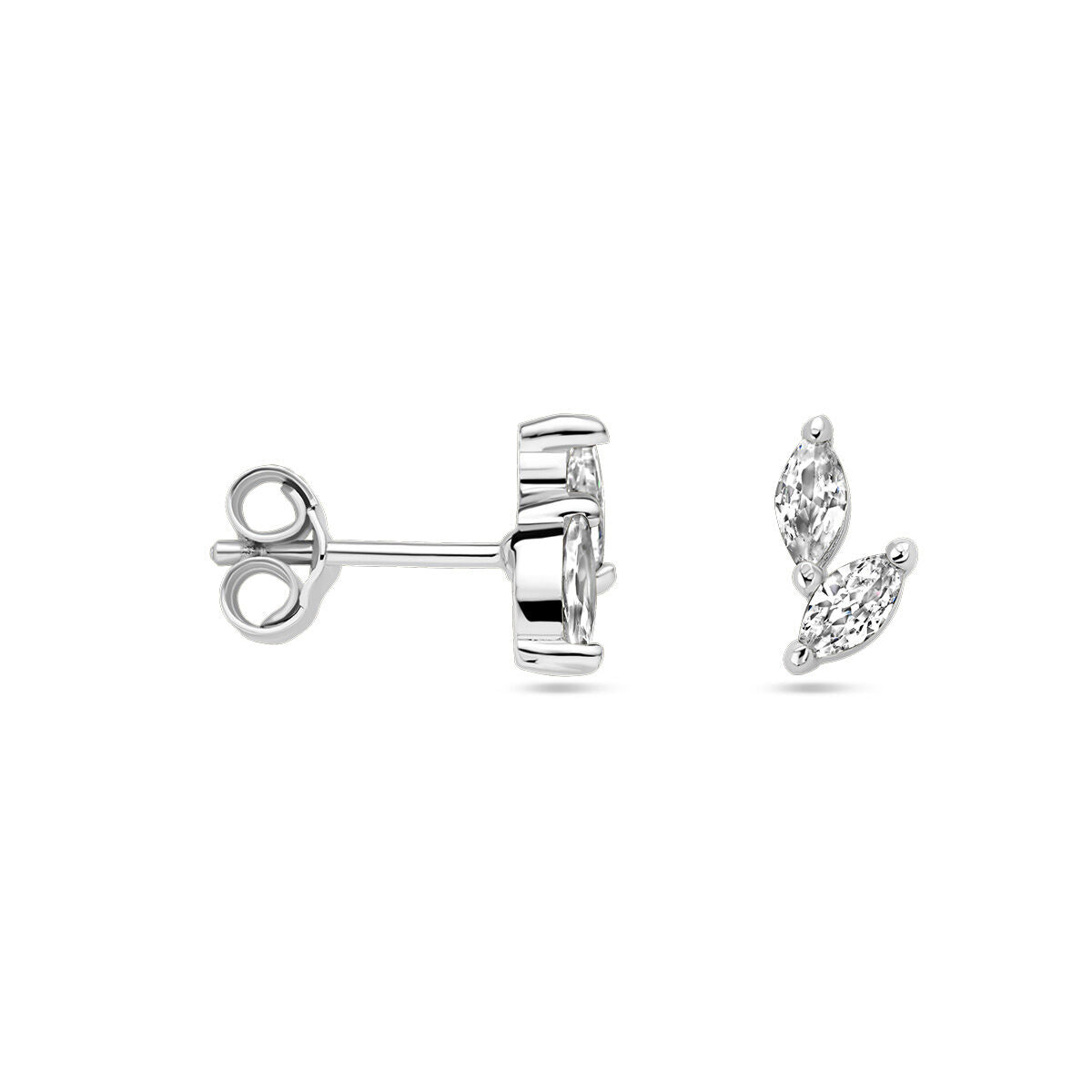 puces d'oreilles zircone argent rhodié
