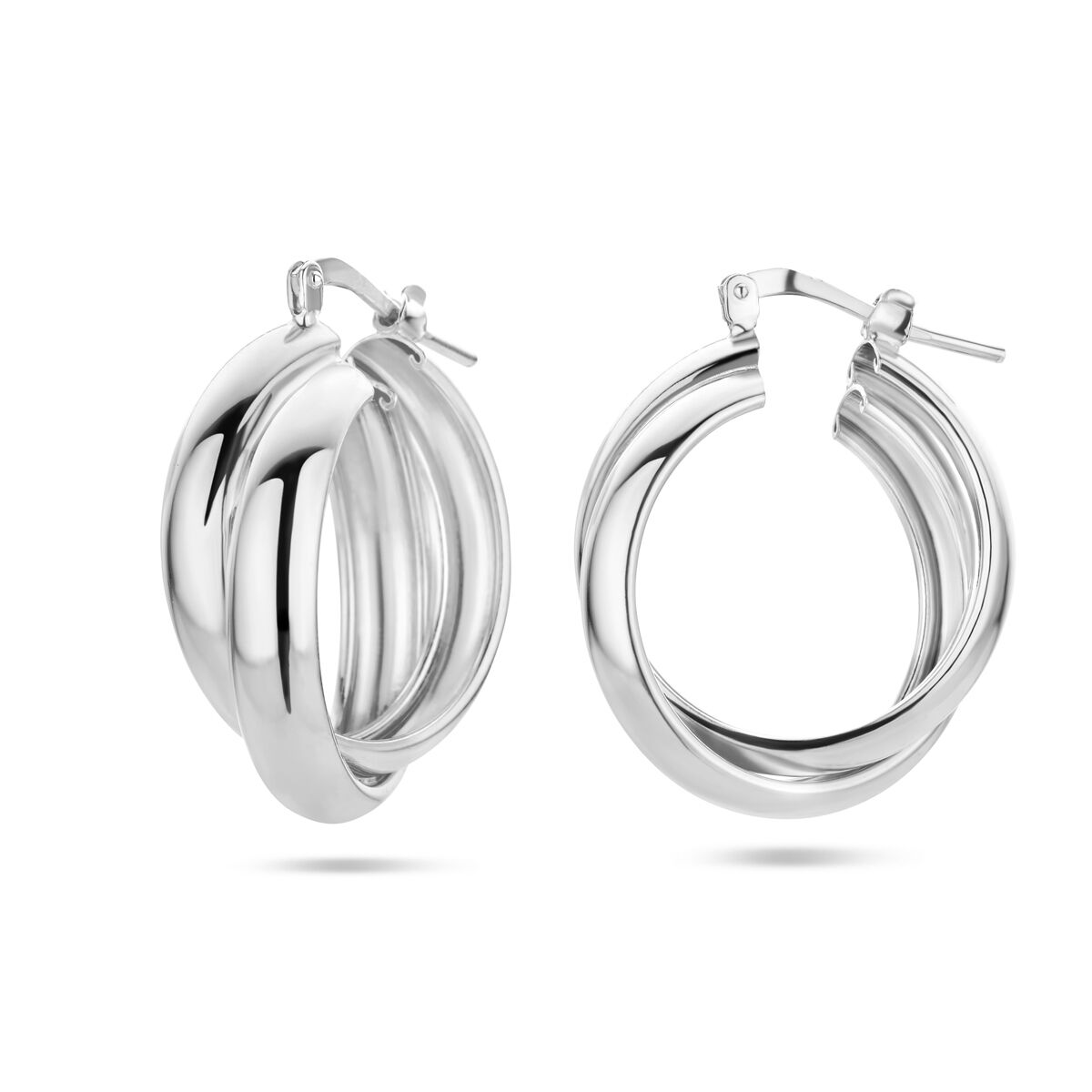 créoles argent rhodié
