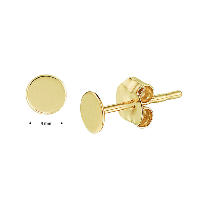 puces d'oreilles rondes en or jaune 14K
